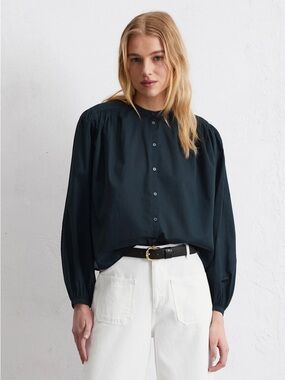 Marc O’Polo Chambray Button Down Balloon Sleeve Top XS/S